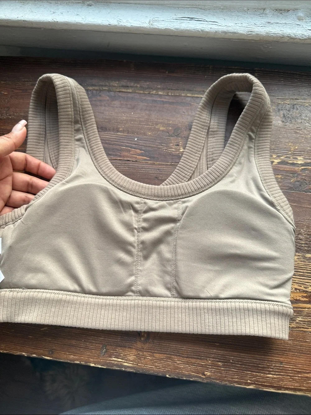 ALO Yoga Ribbed Crop Tank in Tan